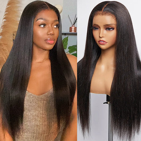 Firieya 4C Edges Hairline 13x4 HD Straight Lace Frontal Wig Human Hair Wig with Realistic Hairline