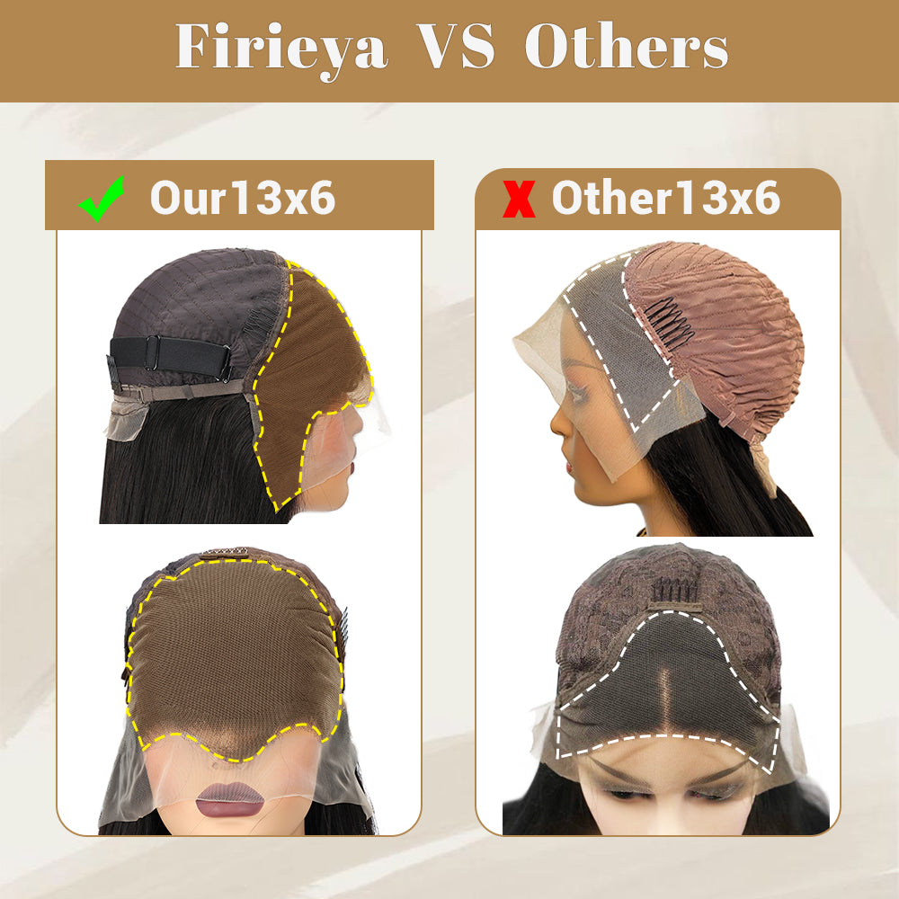 Firieya Glueless Straight Hair 13x6 HD Full Lace Front Wig Pre Plucked Hairline Real HD Lace Wig Human Hair