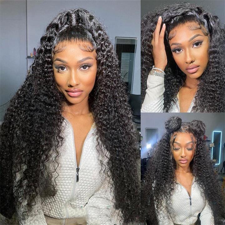 Firieya 13x4 HD Lace Front Wig Jerry Curly Wig Pre Plucked Real HD Lace Human Hair Wigs