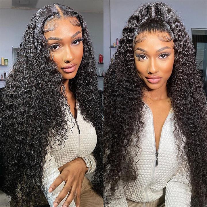 Firieya 13x4 HD Lace Front Wig Jerry Curly Wig Pre Plucked Real HD Lace Human Hair Wigs