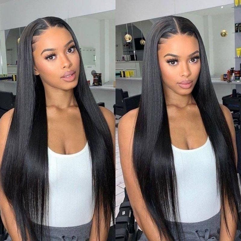 Firieya Upgrade 13x4 HD Lace Straight Wig Crystal Clear Lace Human Hair Wigs With Pre Plucked Natural Hairline