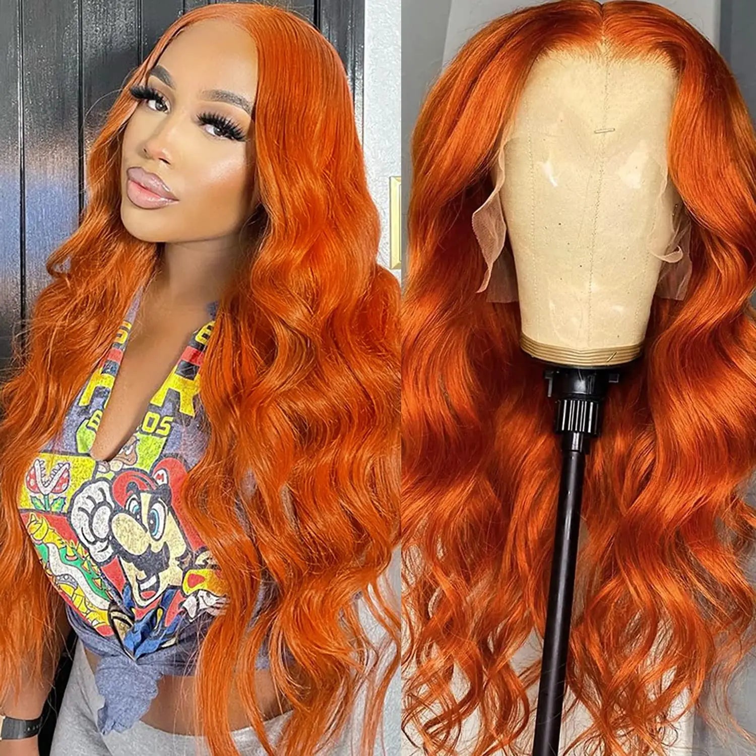 [Flash Sale] Orange Ginger 13×4 Lace Front Wig Ginger Body Wave 13×4 HD Lace Frontal Wig