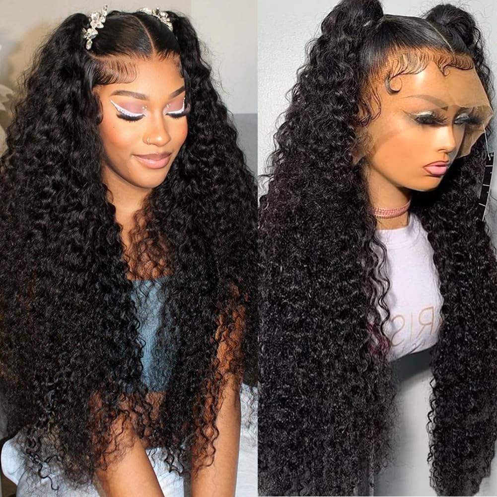 Firieya 13x4 HD Lace Front Wig Water Wave Wig Pre Plucked Real HD Lace Human Hair Wigs