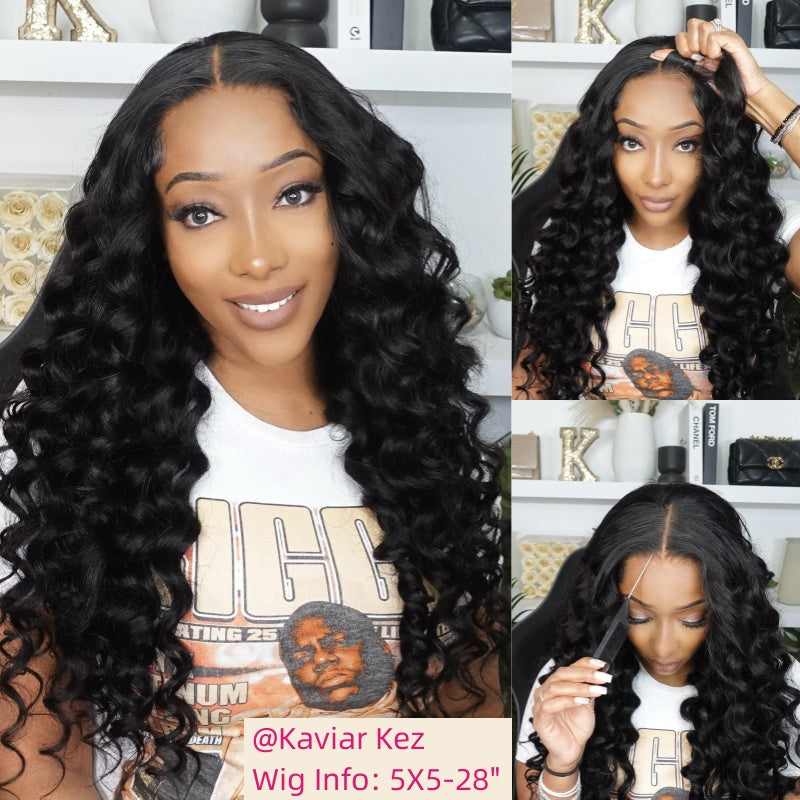 Firieya 13x4 HD Lace Front Wig Loose Wave Pre Plucked Real HD Lace Human Hair Wigs