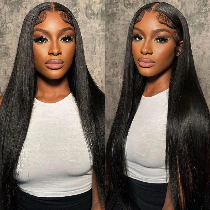 Firieya Glueless Straight Hair 13x6 HD Full Lace Front Wig Pre Plucked Real HD Lace Wig