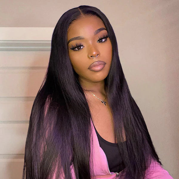 [Flash Sale] Wear and Go Straight Glueless Wig with Pre Cut Lace & Bleached Knots & Pre-plucked Hairline