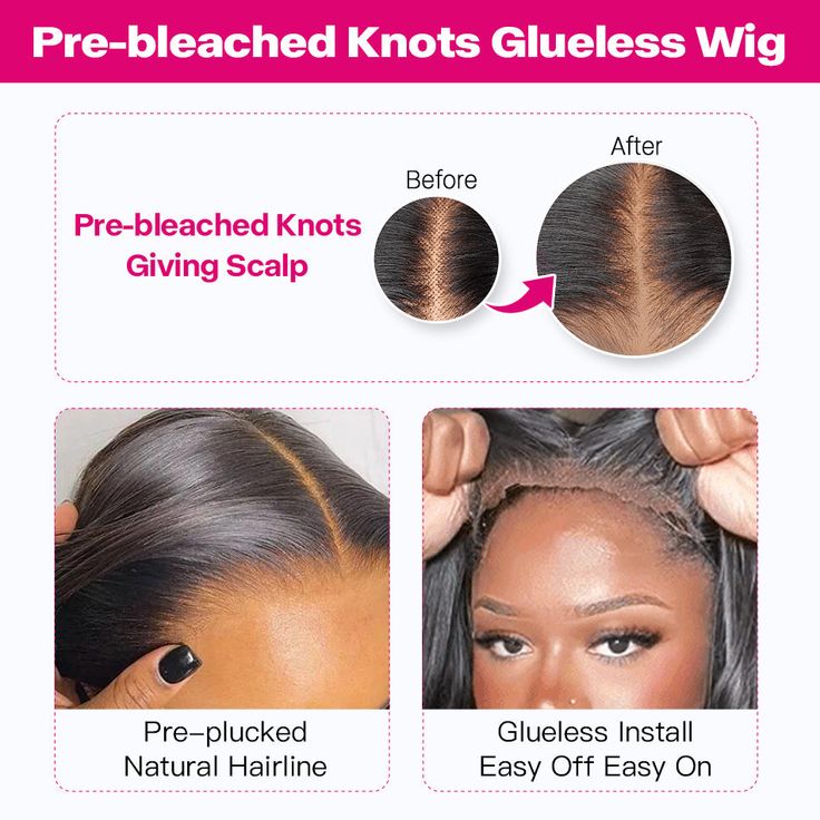 [Flash Sale] Wear and Go Straight Glueless Wig with Pre Cut Lace & Bleached Knots & Pre-plucked Hairline