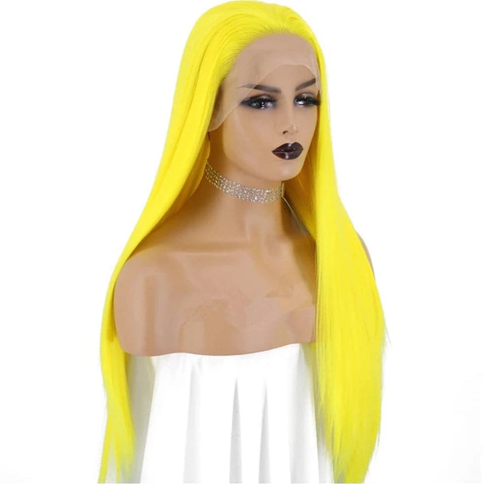 Firieya Yellow Straight 13x4 Lace Frontal Wigs Virgin Human Hair With Baby Hair