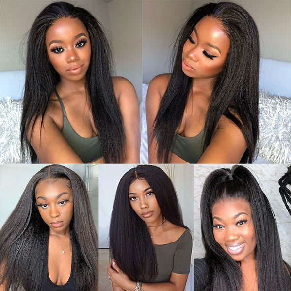 Firieya 5x5 HD Lace Closure Wig Kinky Straight Wig Pre Plucked Real HD Lace Human Hair Wigs