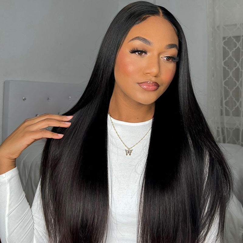 Firieya 5x5 Straight Transparent HD Lace Closure Wigs Pre Plucked with Baby Hair Glueless Virgin Human Hair Wig