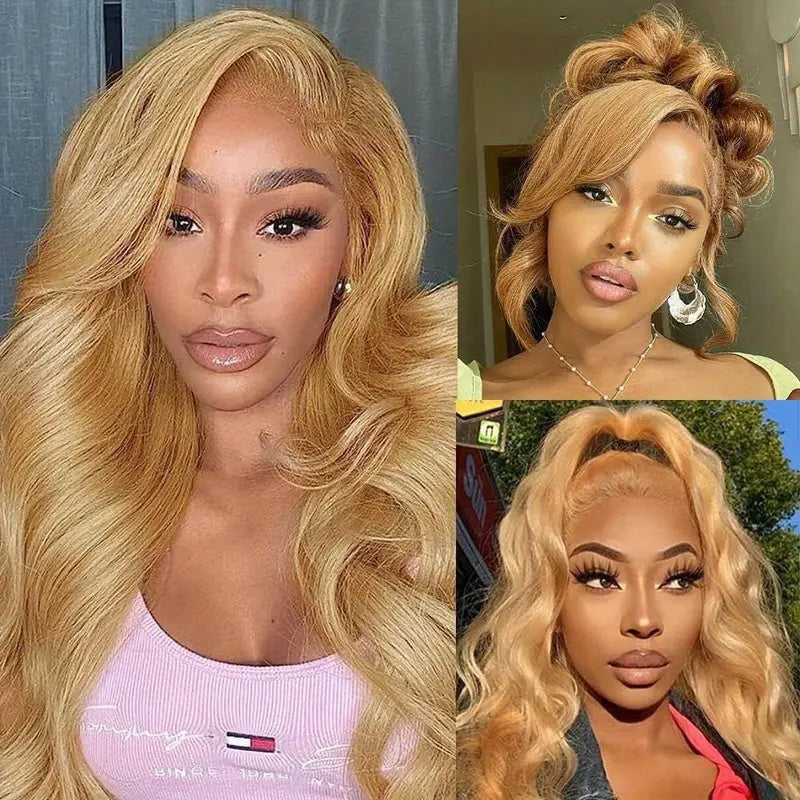 Firieya Honey Blonde Body Wave Wig 5x5 Lace Closure Wig Glueless Wigs for Women Human Hair Wig