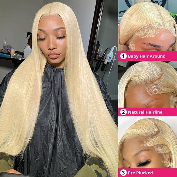 Firieya  Straight 613 Blonde 13x4 HD Lace Front Human Hair Wigs for Women