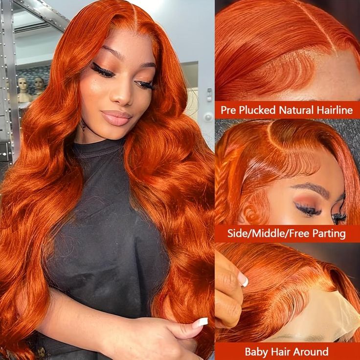 Firieya Ginger Orange 13x6 Lace Front Wigs Body Wave Human Hair Lace Frontal Wigs HDLace Wig For Women