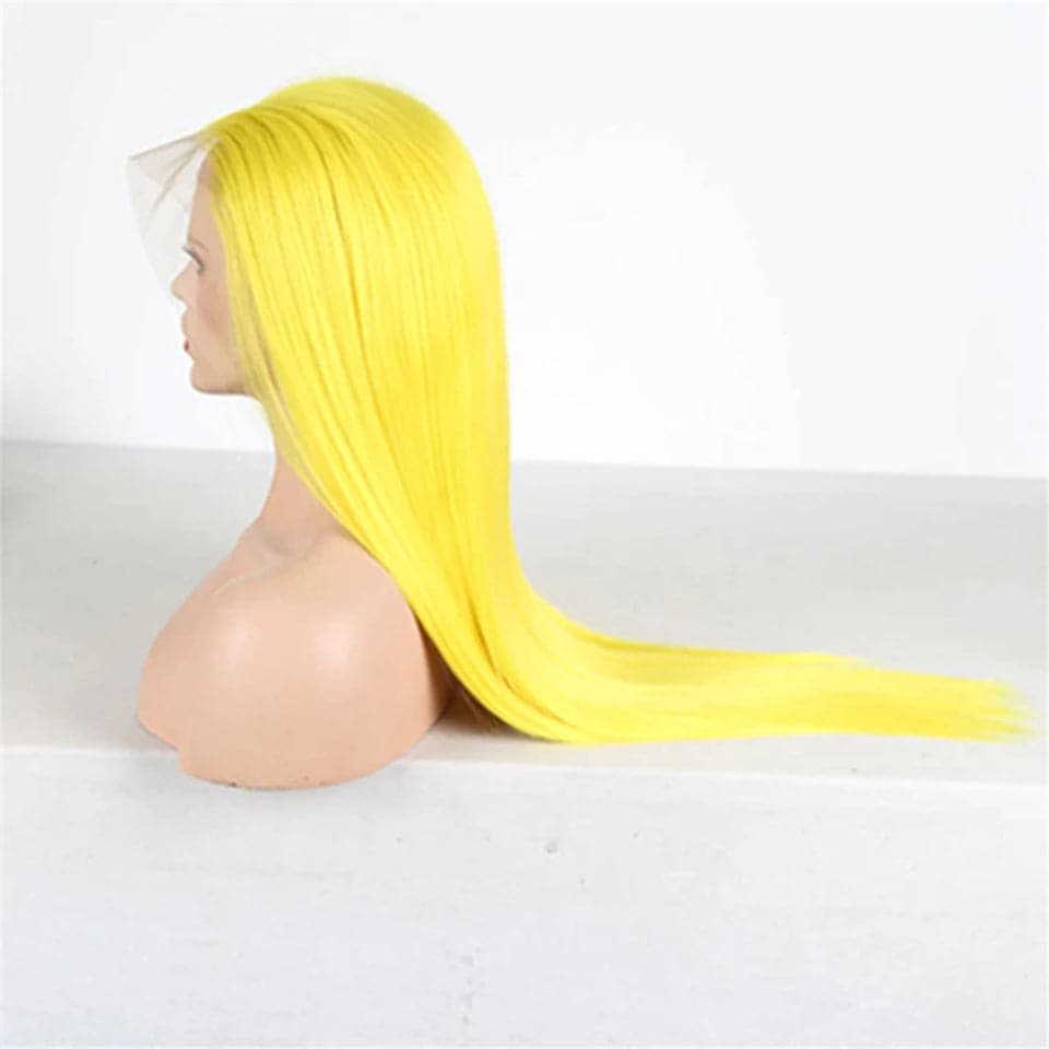 Firieya Yellow Straight 13x4 Lace Frontal Wigs Virgin Human Hair With Baby Hair