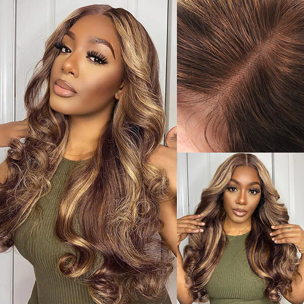 Firieya P4/27 Highlight Ready To Go Wigs Body Wave 9x6 HD Lace Closure Wig Glueless Human Hair Wigs Pre Cut Lace Front Wigs