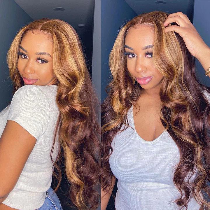 Firieya P4/27 Highlight Ready To Go Wigs Body Wave 9x6 HD Lace Closure Wig Glueless Human Hair Wigs Pre Cut Lace Front Wigs