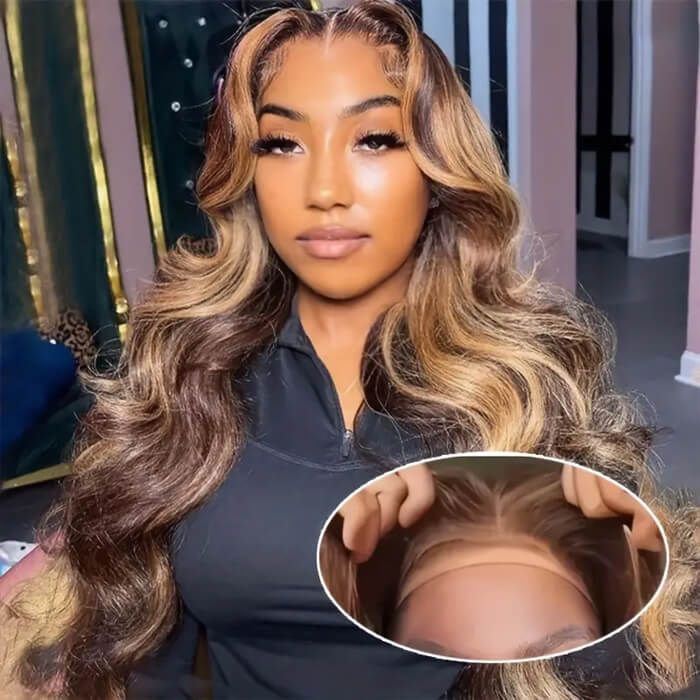 Firieya P4/27 Highlight Ready To Go Wigs Body Wave 7x5 HD Lace Closure Wig Glueless Human Hair Wigs Pre Cut Lace Front Wigs