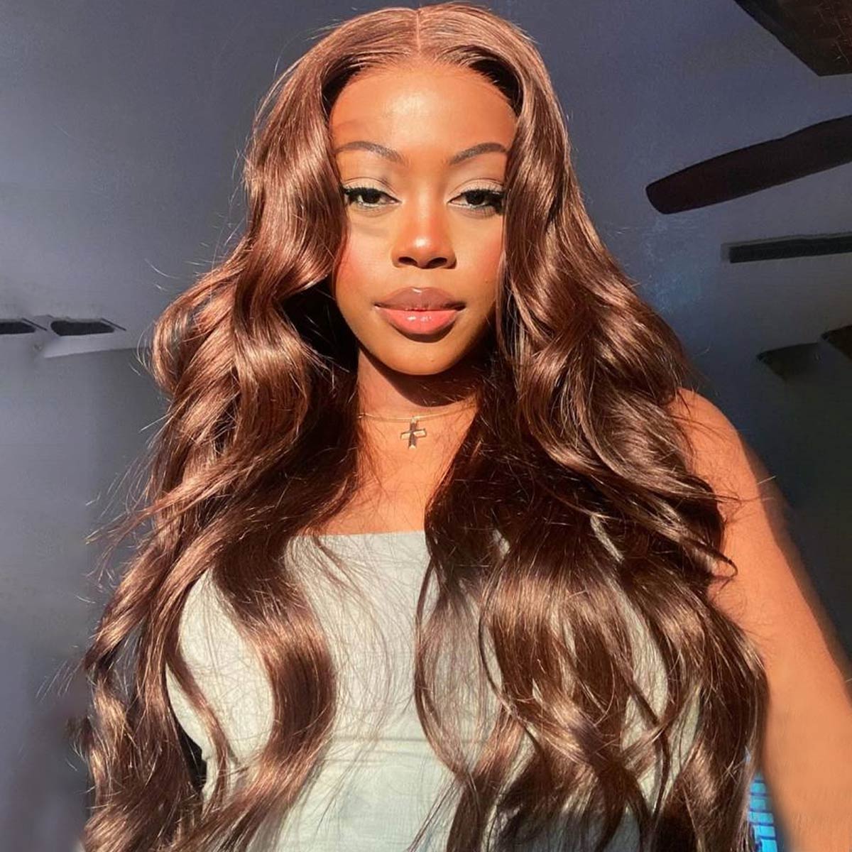 Firieya 7x5 Glueless Upgraded Bleached Knots Chocolate Brown Wig Body Wave Human Hair