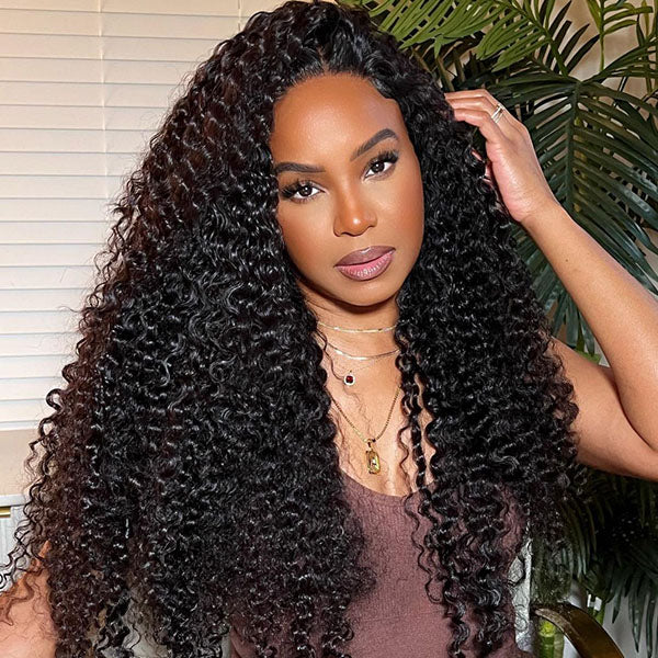 Firieya 7x5 HD Lace Front Wig Deep Wave Wig Pre Plucked Real HD Lace Human Hair Wigs