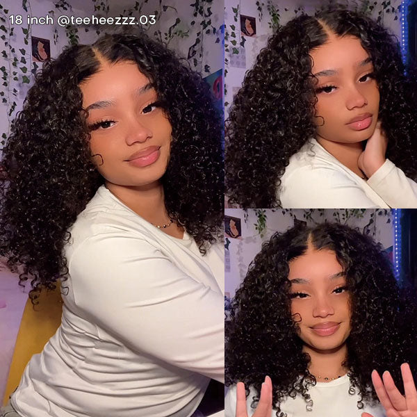 Firieya 7x5 Transparent Lace Kinky Curly Wig Pre Front Wig Pre Plucked Real HD Lace Human Hair Wigs