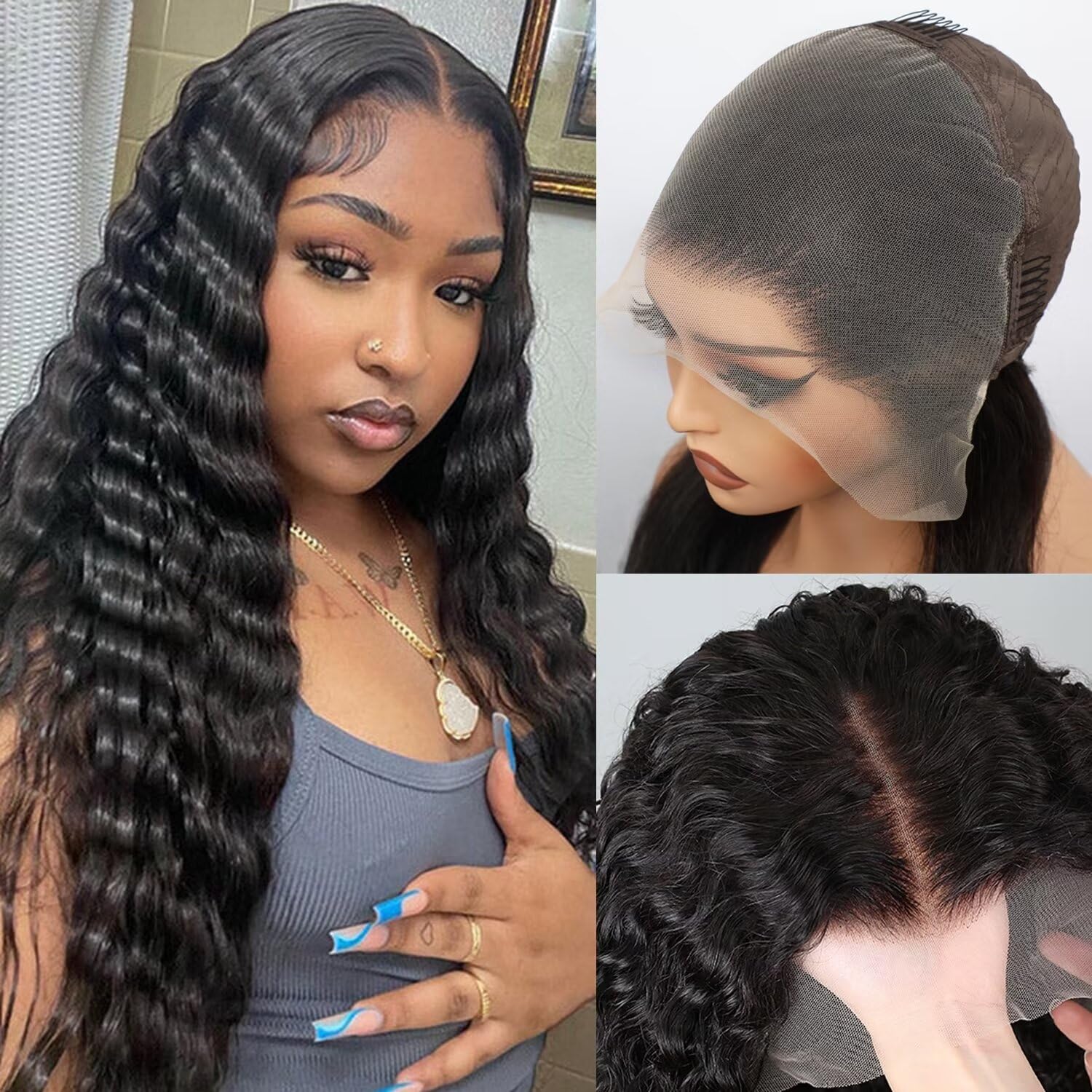 2 Wigs = $239| 24" 13x6 Loose Deep Wave Wig & 16" 13x4 Deep Wave Bob Wig