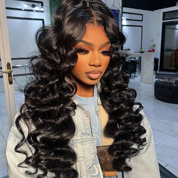 Firieya 7x5 HD Lace Front Wig Loose Wave Pre Plucked Real HD Lace Human Hair Wigs