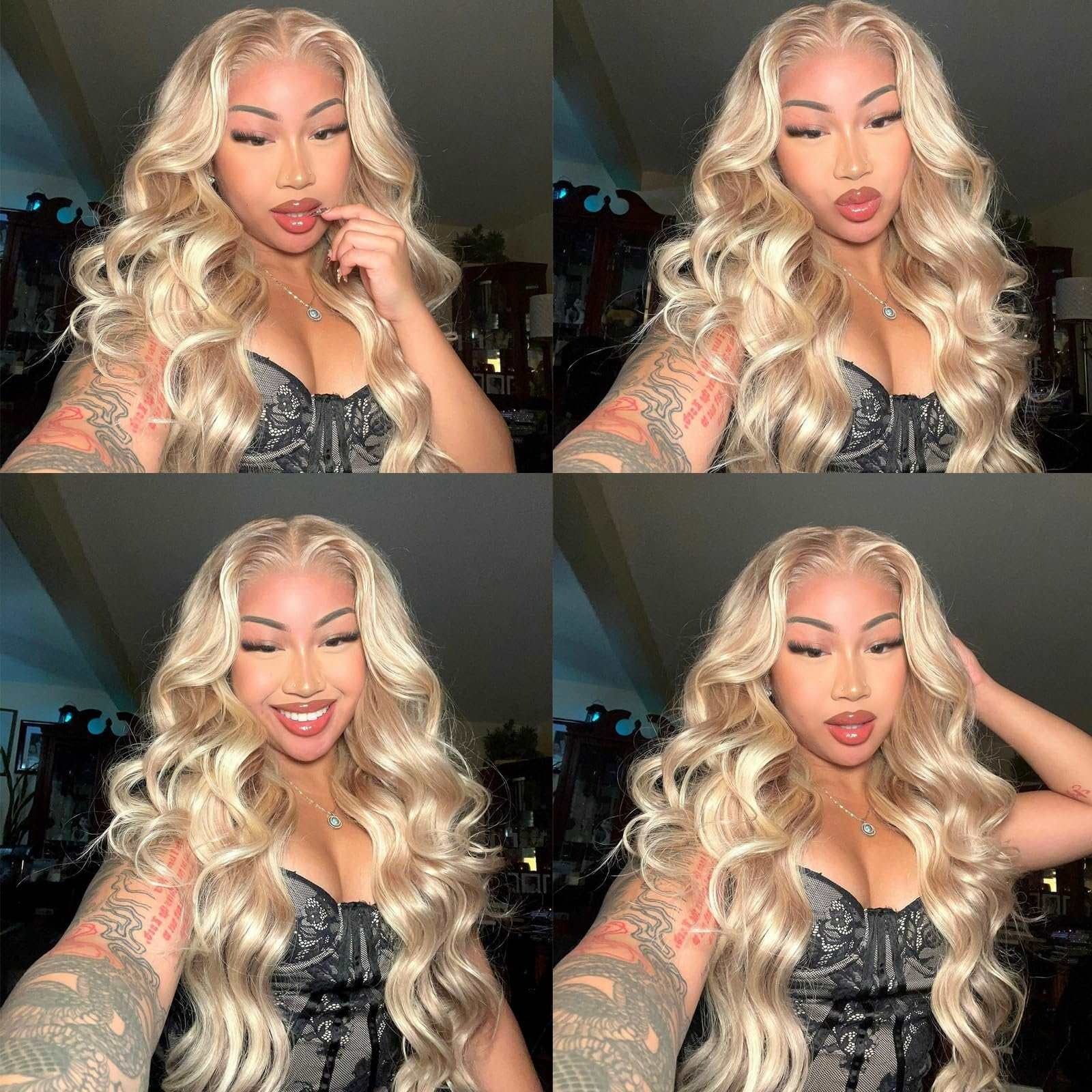 Firieya Hot Sale Ash Blonde Wig With Brown Highlights #P18/613 13x4 Lace Front Wigs Straight/Body Wave Glueless Wig