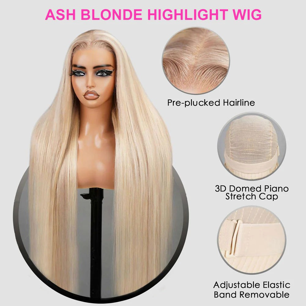 Firieya Hot Sale Ash Blonde Wig With Brown Highlights #P18/613 13x4 Lace Front Wigs Straight/Body Wave Glueless Wig