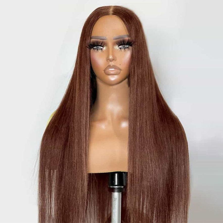 Firieya Chocolate Brown Wig Straight Hair 5x5 Lace Closure Wig Glueless Human Hair Wigs HD Lace