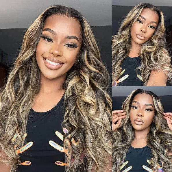 Firieya Balayage Highlight Wig Straight/Body Wave 7×5 HD Wear Go Glueless Pre-Cut Lace Wig