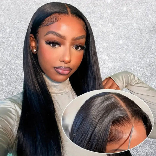 Firieya 7x5 Upgrade HD Lace Straight Wig Crystal Clear Lace Human Hair Wigs With Pre Plucked Natural Hairline