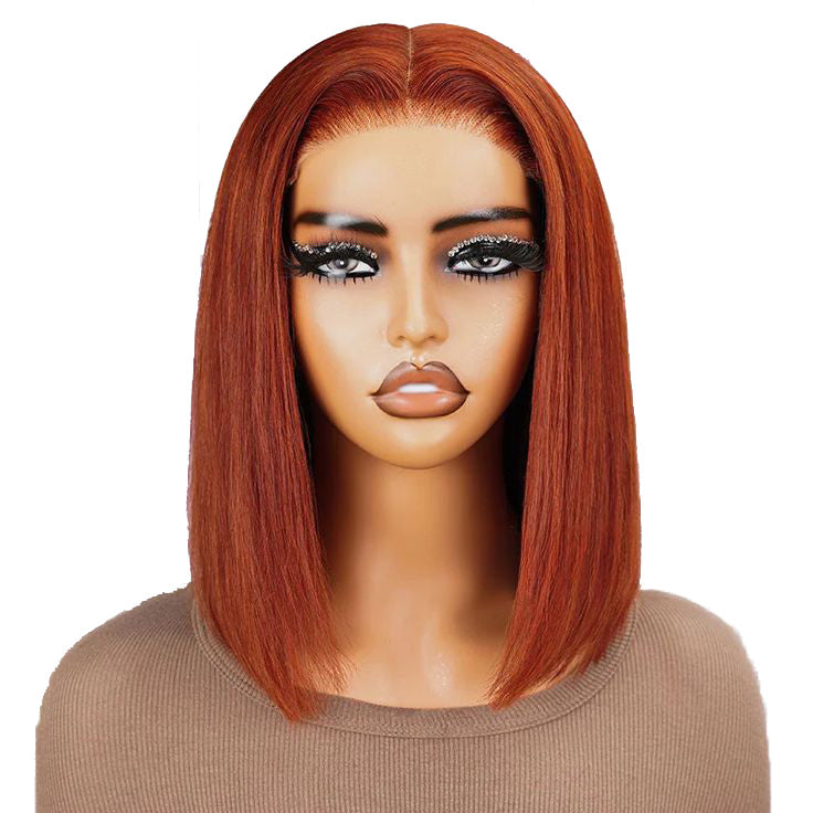 Firieya Reddish Brown Short Bob Wig Human Hair 13x4 Lace Front Wigs Human Hair Pre Plucked with Baby Hair